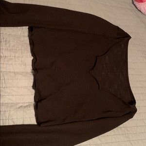 Black crop top with petal sleeves